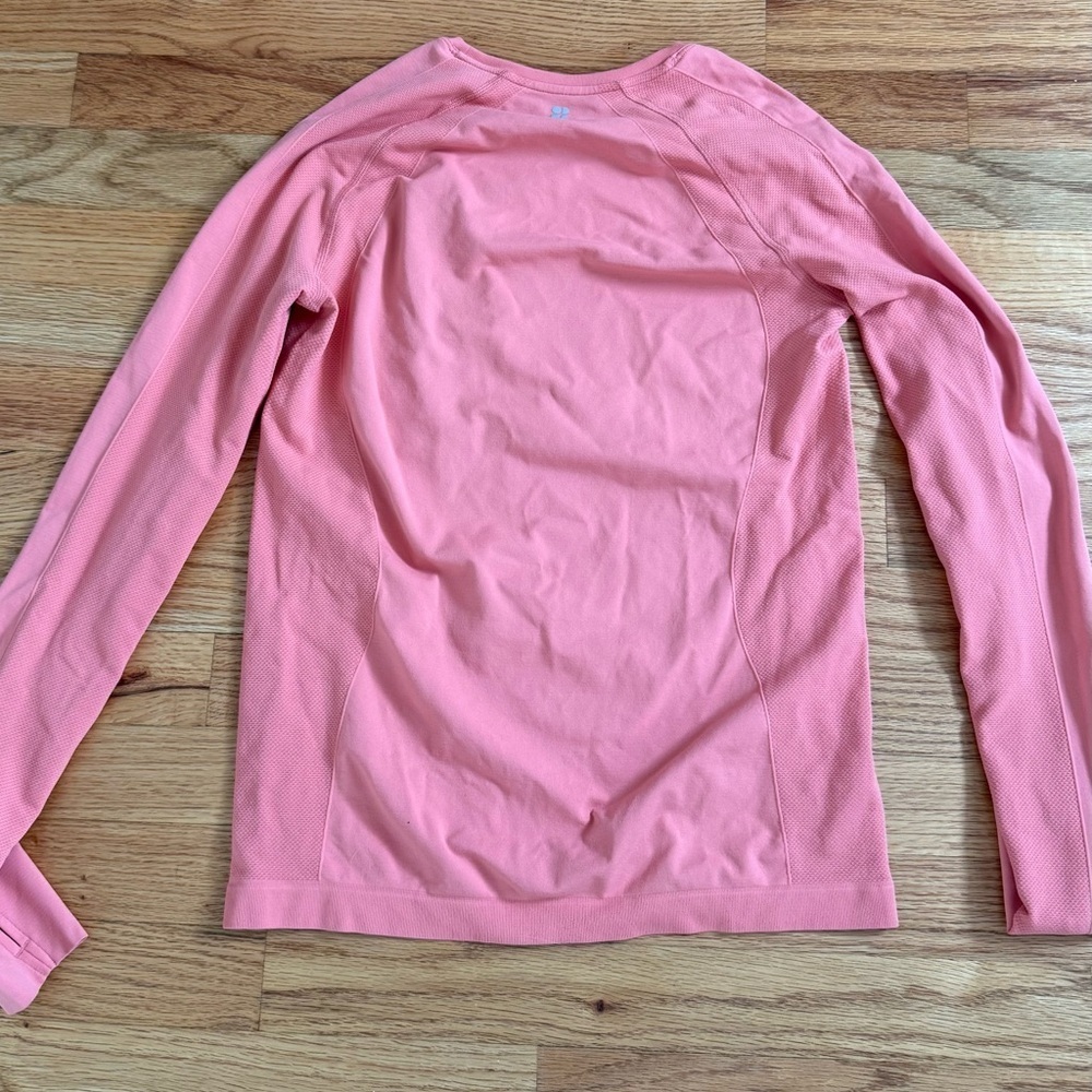 Sweaty Betty Pink Seamless Workout Long Sleeve Top size M. - Picture 2 of 5